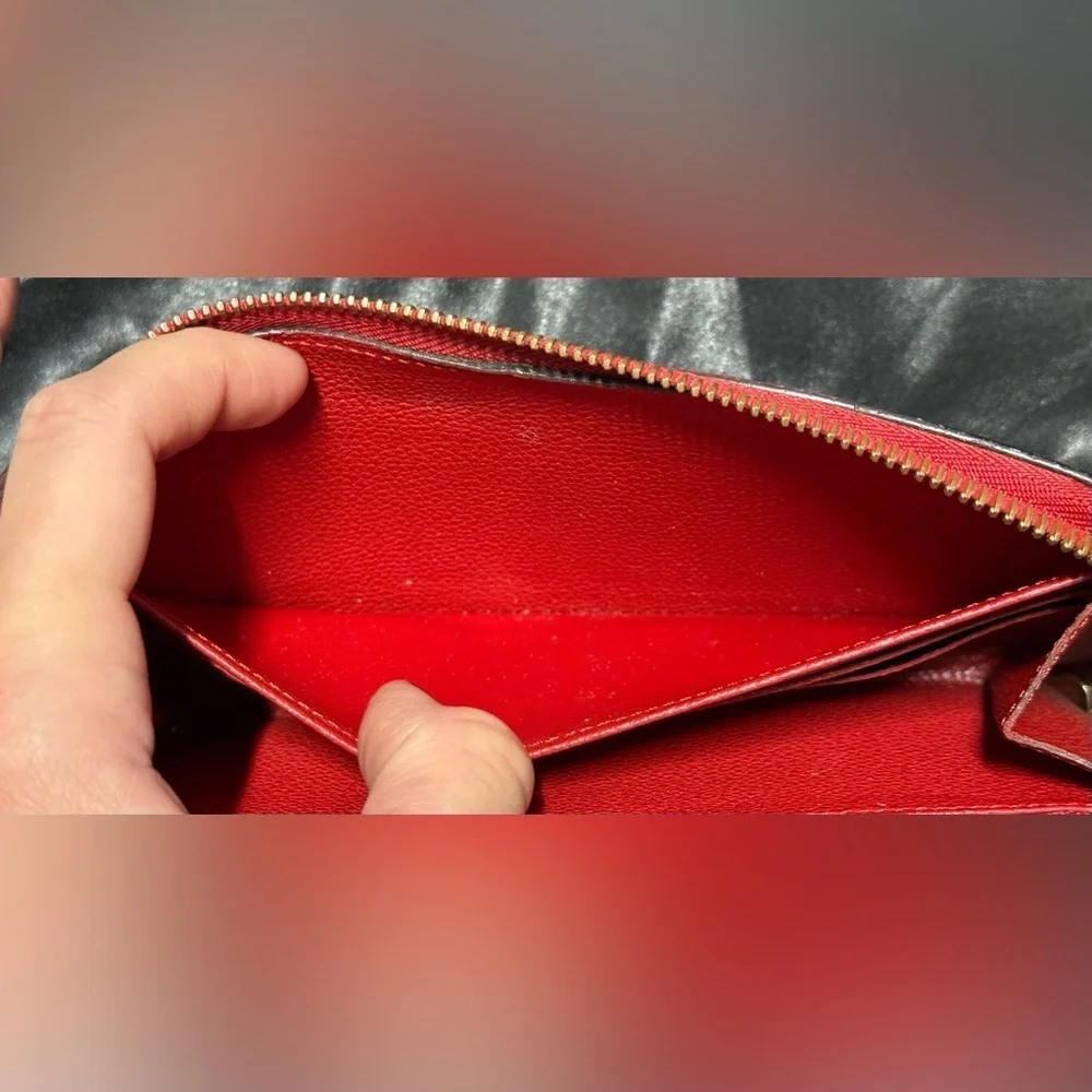 Louis Vuitton red Empreinte monogram zippy wallet